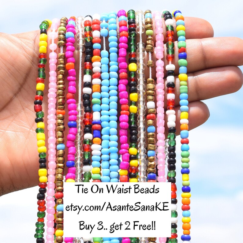 TIE ON Waist Beads Waist Beads for weight loss Africa Waist Etsy