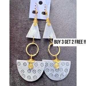 918 Gift, Gifts for Her, Earrings Set, Bone Earrings, Brass Earrings Dangle, African Earrings, Earrings, Statement Earrings, Boho Earrings.