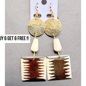 692 Bone Earrings Dangle, Earrings, Brass Earrings, Ethnic Earrings, Earring Set, Gifts for Her, Earrings For Women, Birthday Earrings, Gift