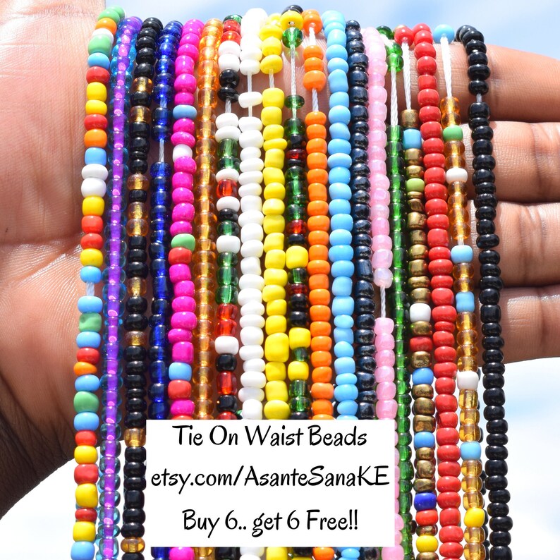 TIE ON Waist Beads Waist Beads for weight loss Africa Waist Etsy