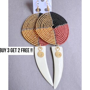 743 Tribal Earrings, Earrings, Beaded Earrings, Ethnic Earrings, Handmade Gift, Gift, Wholesale Earrings, Earrings Set, Bone Earrings Dangle