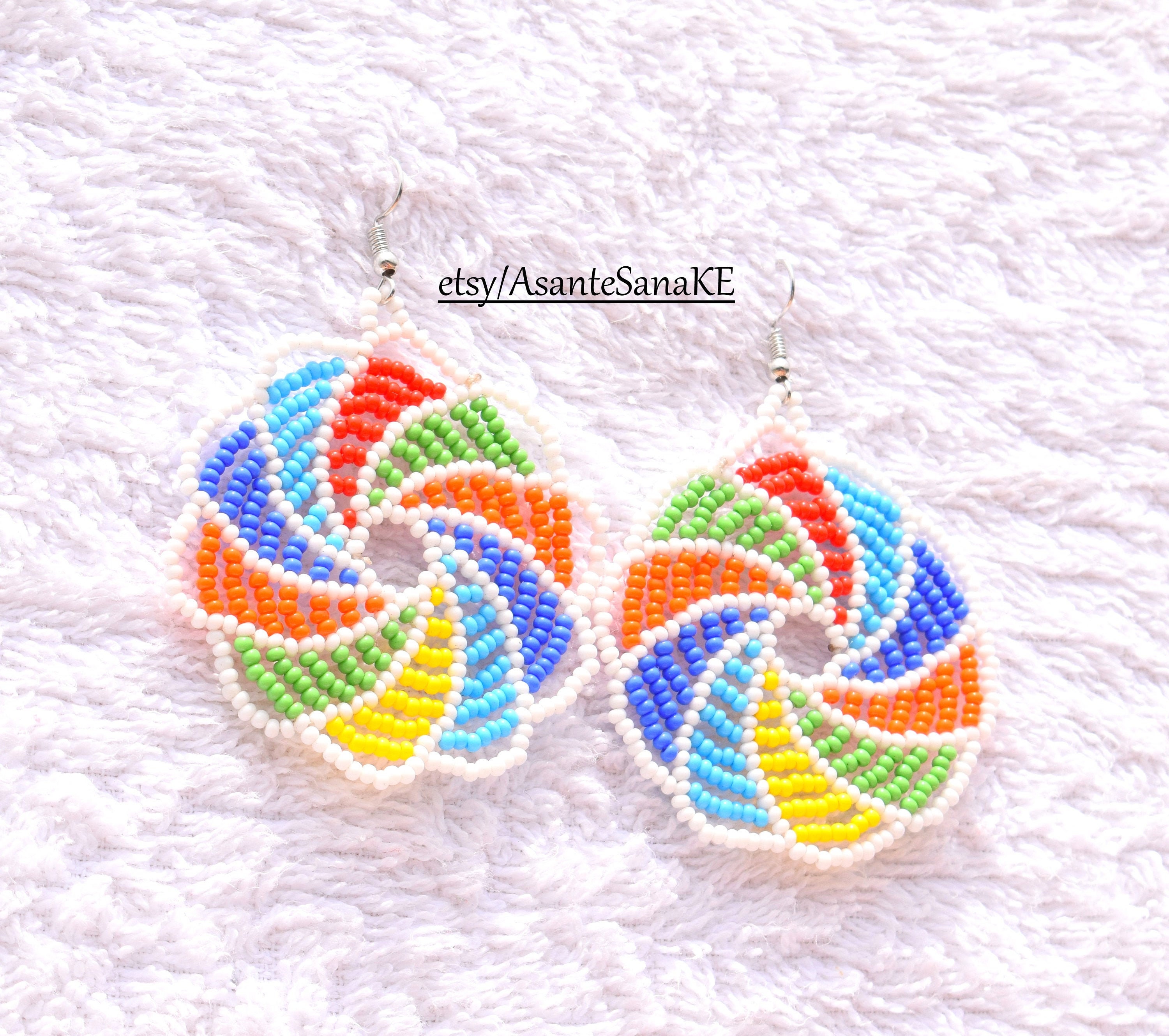 Louis Vuitton Wood and Resin Bead African Queen Spiral Earrings