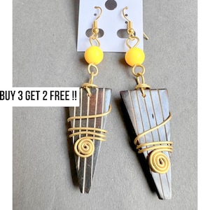 759 Earrings, Statement Earrings, Bone Earrings, Brass Earrings, African Earrings, Boho Earrings, Jewelry, Gift, Gifts for Her, Earrings Set