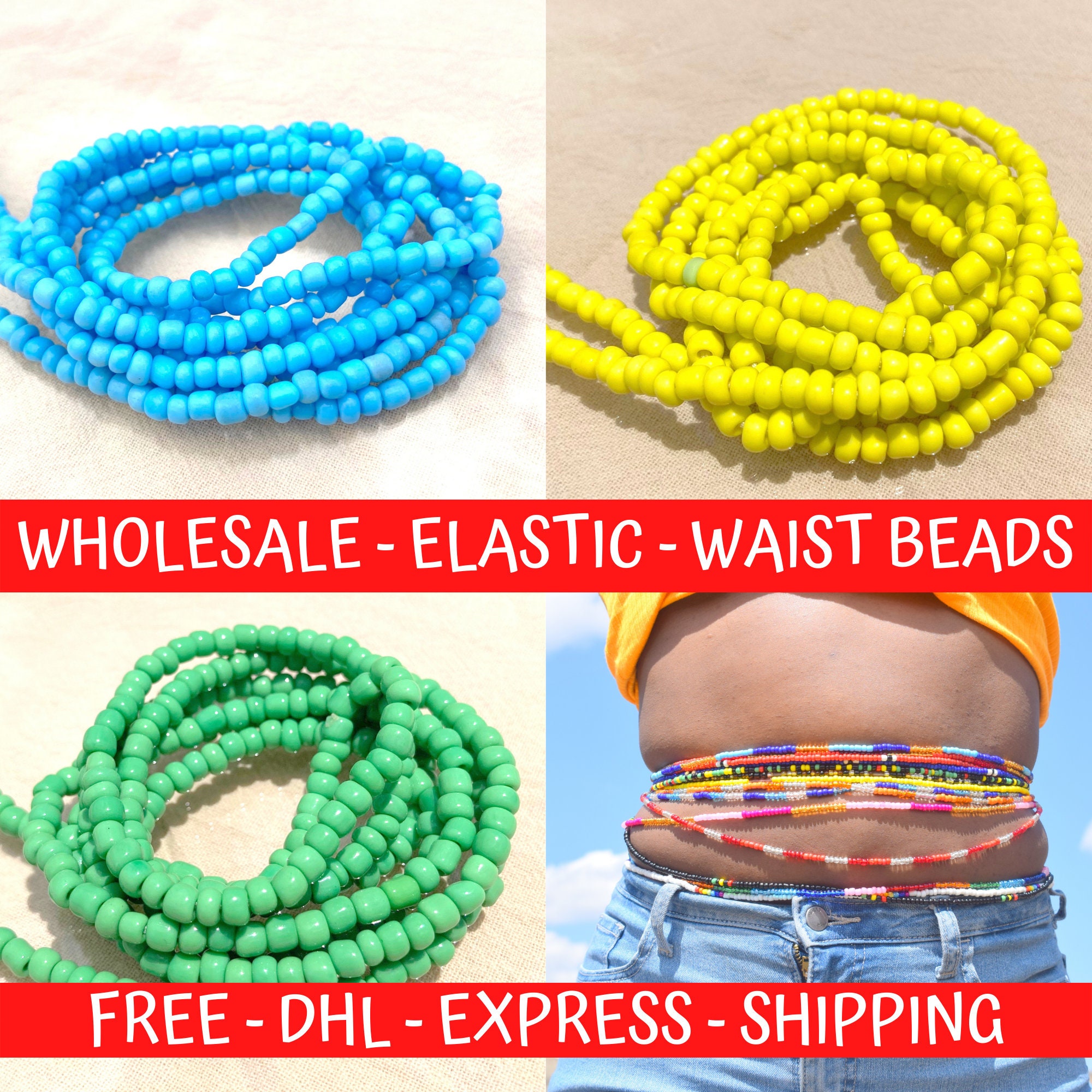 ELASTIC Waist Beads Wholesale Stretchy Waist Beads Waist Beads
