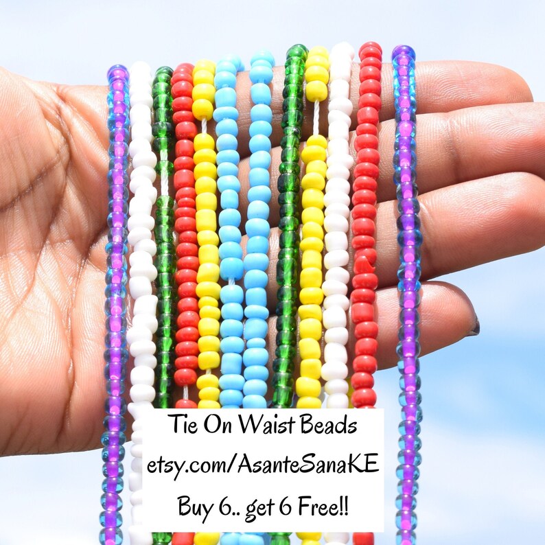 Buy 6 get 6 FREE TIE On Waist Beads Waist Beads Waist Beads Etsy