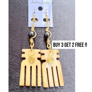 853 Earrings, Statement Earrings, Bone Earrings, Boho Earrings, Jewelry, Gift, Gift for Her, Earrings Set,  Brass Earrings, African Earrings