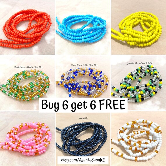 TIE ON Waist Beads Waist Beads for Weight Loss Africa Waist Beads Plus Size Waist Bead Tie Waist Bead Waist Bead Set Africa Jewelry Etsy
