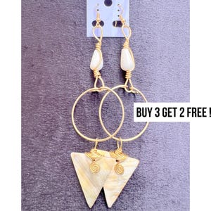 951 Gift For Her, Gift, Personalized Gift, Birthday Gift, Bone Jewelry, African Earrings, Brass Earrings, Earrings Dangle, Earrings Set.