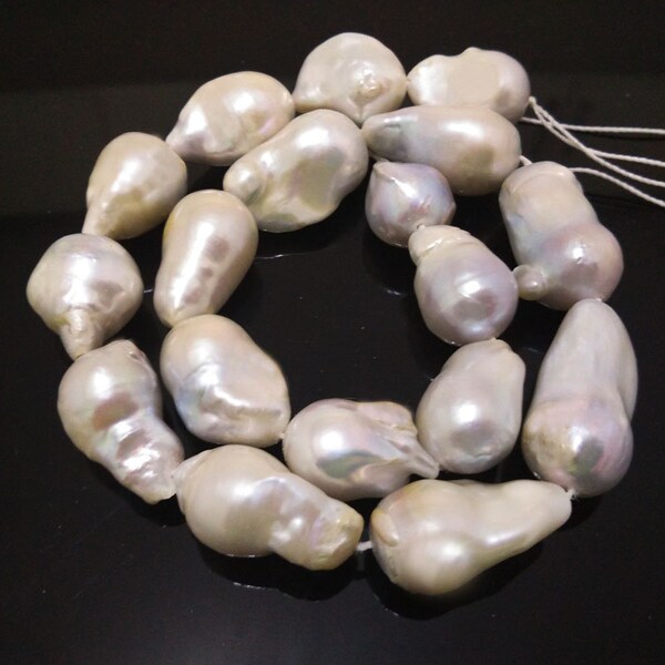 AAA Grade Natural White Baroque Freshwater Pearl Beads 15-25mm – Beadalon Loose Beads 15'' Strand