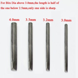 0.5mm-4.0mm Drill bits for Pearl Drill Machine, Double sided Tungsten-Steel Needle for Pearl Holing