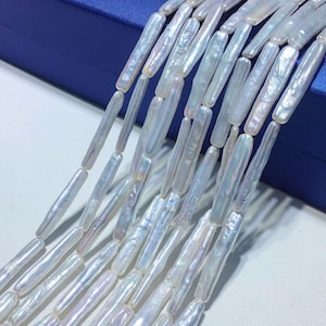 16 inches 6-24mm Natural Vertically Drilled Stick Biwa Pearls Loose Strand