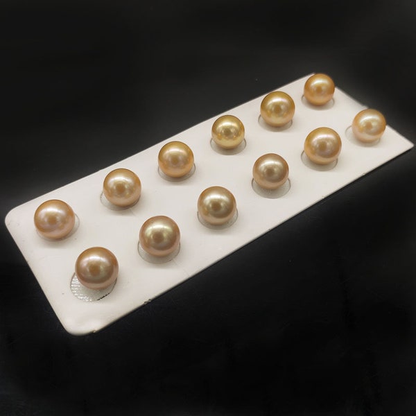 AAA Natural Gold Genuine Round South Sea Loose Pearl