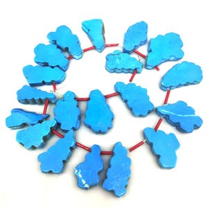 16 inches 30-45mm Blue Christmas Tree Shaped Turquoise Beads Loose Strand