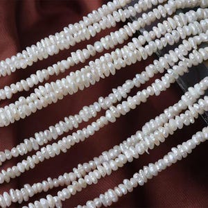 16 inches 4-7mm Natural White Wild Baroque Keshi Pearls Loose Strand