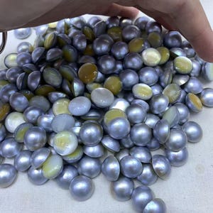 12-19mm AAA High Luster Natural Silver Gray Round Sea Water Tahiti Mabe Pearl