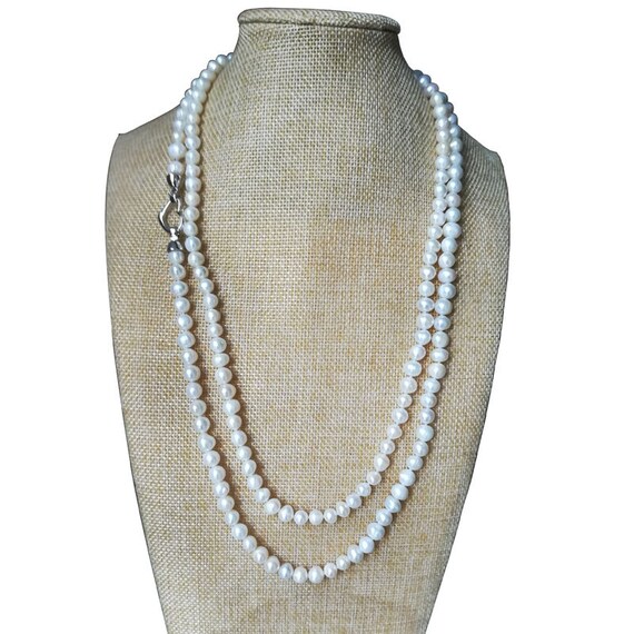 Collana Di Perle Coltivate D'acqua Dolce Barocche Bianche AAAA Da - Foto 8