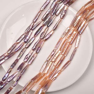 16 inches 6-24mm Natural Horizonally Drilled Stick Biwa Pearls Loose Strand