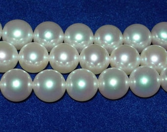 16 inches AAA 6-7mm Round White Akoya Pearls Loose Strand