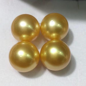 AAA Natural Gold Genuine Round South Sea Loose Pearl