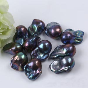 Wholesale 15-20mm Black Natural Loose Flame Fireball Baroque Pearl