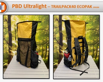 PBD -   TRAILPACK40 frameless hiking Ultralight Backpack - ECOPAK EPX200 Yellow / Black