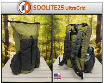 PBD - SOOLITE25 Mini - frameless Ultralight hiking backpack  - UltraGrid Green