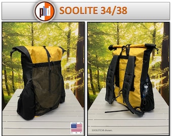 PBD - SOOLITE34/38 - frameless Ultralight hiking backpack  - ECOPAK Yellow / Black