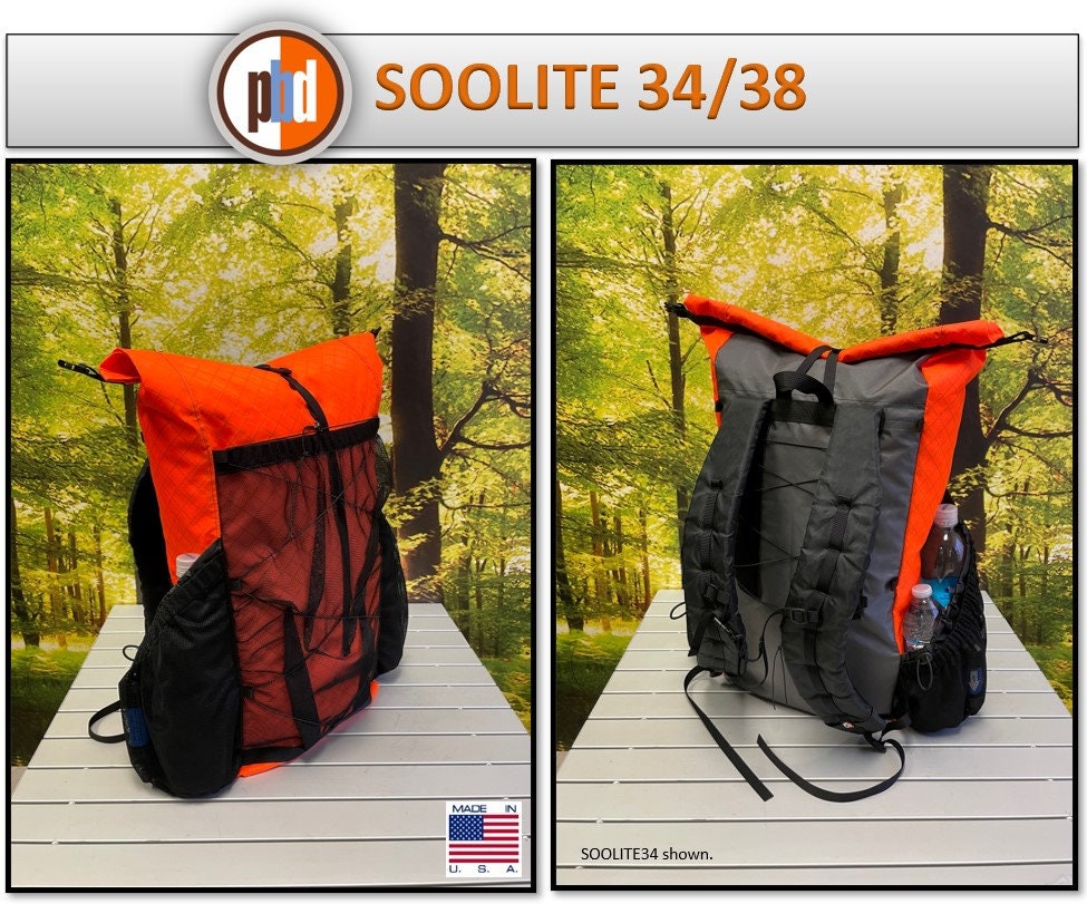 PBD - SOOLITE34/38 - Frameless Ultralight Hiking Backpack PBD - SOOLITE34/38 - Frameless Ultralight Hiking Backpack