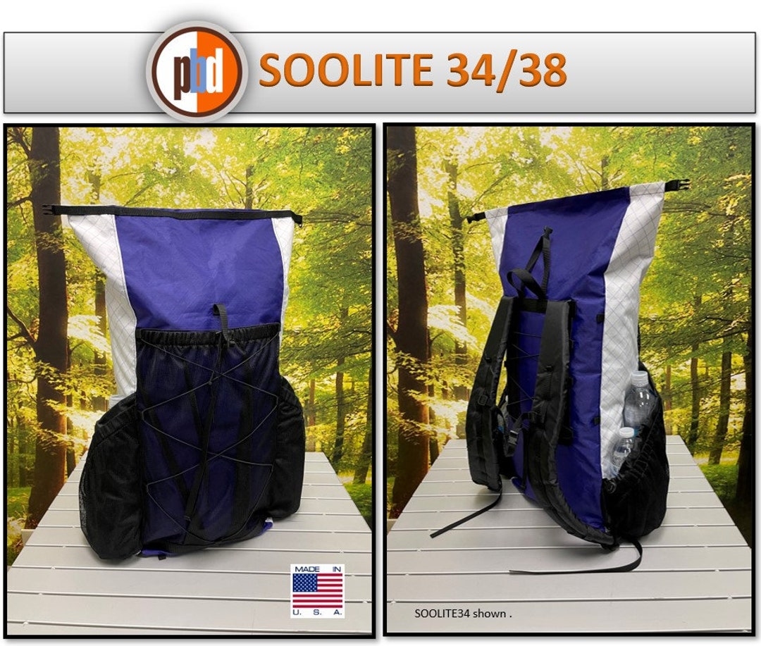 PBD - SOOLITE34/38 - Frameless Ultralight Hiking Backpack PBD - SOOLITE34/38 - Frameless Ultralight Hiking Backpack