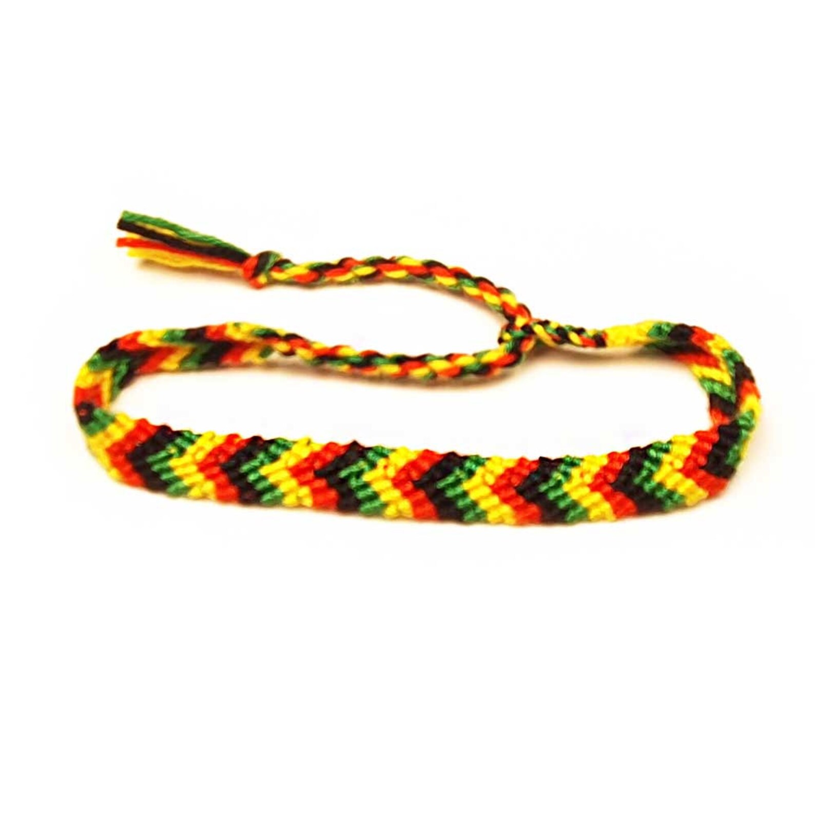 Reggae Rasta Bracelet Made of Fabric Braided Red Gold Green Etsy