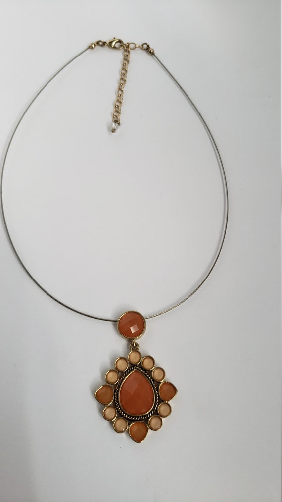 Napier necklace - orange and pink napier necklace