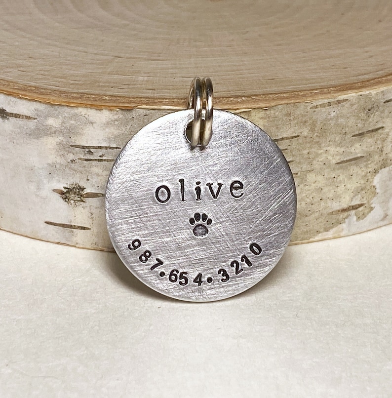 Simple Personalized Custom Dog Id Tag for Collar With Name and Etsy