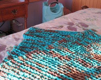 Blue and Brown Throw Blanket