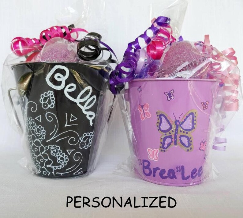 Hand Painted Easter Basket Gift Set Options for Boy Girl Tween Teen Adult DINOSAUR Personalized Easter Pail with Handmade Bracelet