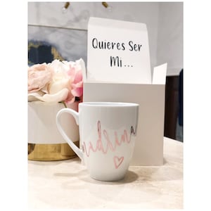 Madrina Mug Gift Set, Quieres Set Mi Madrina, Madrina Proposal, Pregnancy Announcement ideas, Will You Be My Madrina, Announcement, Nina