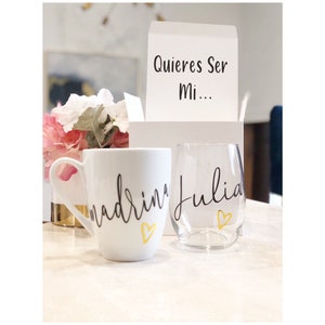 Madrina Mug and Wine Glass, Best Friend Gift, Madrina Gift, Godmother Proposal, Will You Be My Godmother, Madrina, Will You Be My