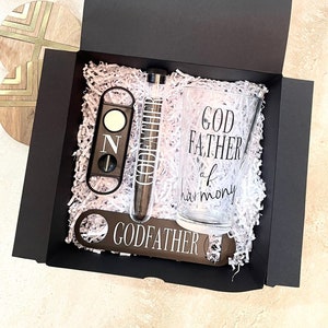Godfather Beer Stein & Cigar Themed Gift Box, Cigar, Custom Godfather Proposal, Baptism Gift Set, Padrino Proposal, God Father Beer, Bautizo