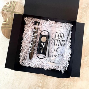 Godfather Beer Stein & Cigar Themed Gift Box, Cigar, Custom Godfather Proposal, Baptism Gift Set, Padrino Proposal, God Father Beer, Bautizo