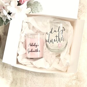 Personalized Godmother Gift Set, Custom Wine Glass, Best Friend Gift, Godmother Gift, Godmother Proposal, Will You Be My Godmother, Madrina