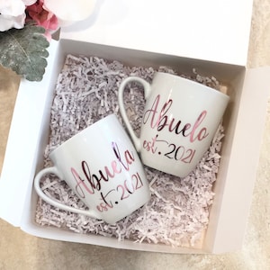 Abuela & Abuela Mug Gift Box announcement, Pregnancy Announcement, Promoted to Mug Set - Baby announcement, Grandma to Be, Grandpa to be