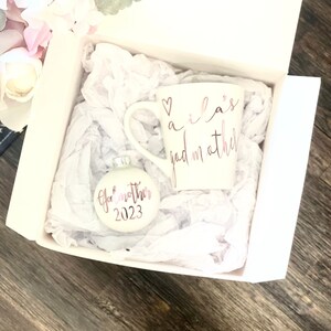 Godmother Mug & Ornament Christmas Gift Box, Will You Be My, Custom Godmother Proposal, Godmother Christmas gift, Madrina gift, Navidad