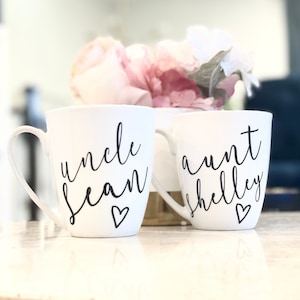 Aunt & Uncle Mugs, Pregnancy Announcement, Auntie uncle Coffee Mug, Aunt Gift, Promoted to aunt and uncle, Baby announcement, New uncles,