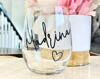 Madrina Wine Glass, Madrina Gift, Nina, Godmother, God mother Wine Glass, Godmother Gift, Will You Be My Godmother Madrina Padrino Proposal
