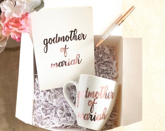 Caixa de presente personalizada para madrinha, ideias para madrinha, anúncio da madrinha, futura mamãe, caneca para tia, madrinha, madrina, promovida