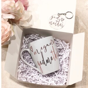 Godmother Keychain & Mug Gift Box, Custom Godmother Proposal Gift Set, Best Friend Gift, Godmother Proposal, Madrina, Regalo Para Madrinas