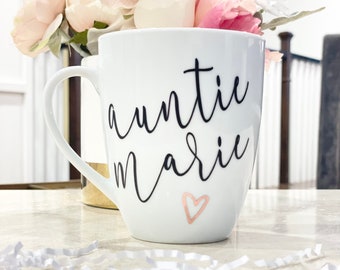 Personalized Auntie Mug, Pregnancy Announcement ideas, Auntie Coffee Mug, Aunt Gift, Promoted to Aunt, Baby announcement, Auntie to be Gift