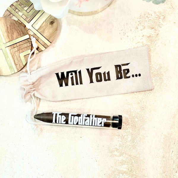 Godfather Cigar Themed Proposal, Cigar Bag, Will you be my Godfather Proposal Baptism Gift, Padrino Proposal, God Father Gift, Bautizo