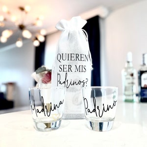 Padrinos Liquor Themed Propuesta, Madrina Padrino Liquor Bag & Bril, Godmother Gift Peetouder Voorstel Quieren ser mis padrinos Nina Nino