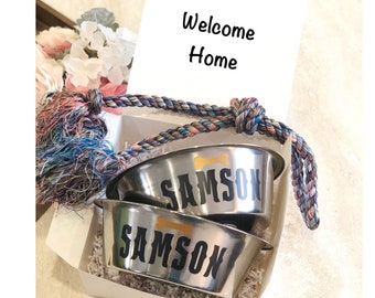Dog Personalized Gift Box, Doggy Gift, Dog Adoption Gift, Dog Birthday Gift, Dog Get Well Soon Gift, Pet Gift Box, Personalized Dog Bowls