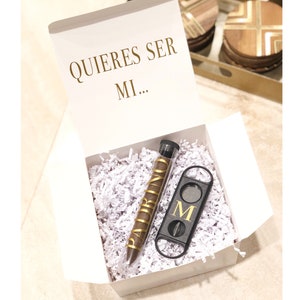 Padrino Cigar Themed Gift Box, Custom Padrino Proposal, Celebration Box, Baptism Gift Set, Padrino Proposal, God Father Cigar, Cigar Clipper